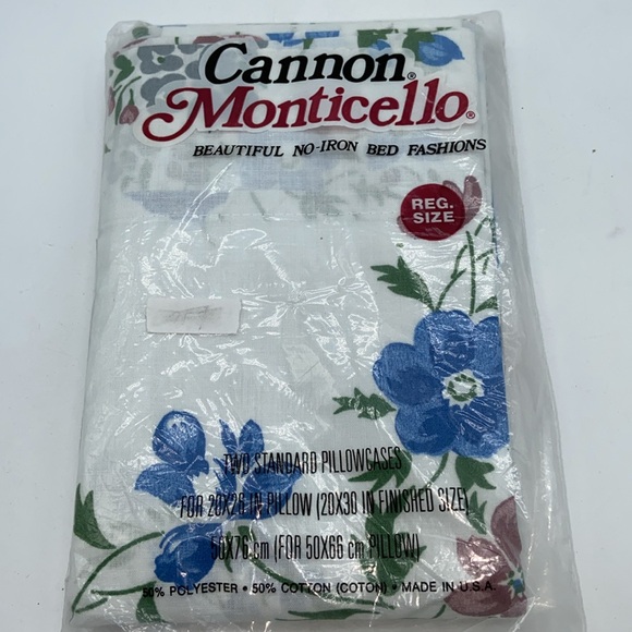 Vintage Cannon Monticello Full Flat Sheet & Pair of Pillowcases - in Package - Picture 5 of 5